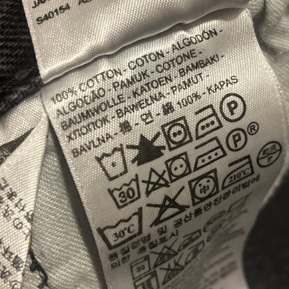 Men's Levis 501 Original Fit Denim Jeans SZ 38x34 Faded Black Button Fly Red Tab - Picture 9 of 13